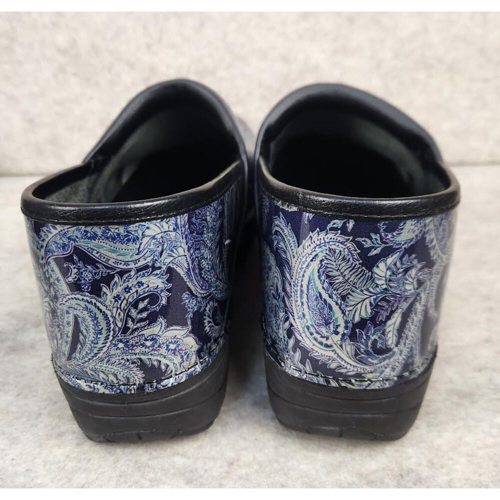 DANSKO Pro 20 Blue Paisley Gray Glossy XP 20 Women’s Clogs Size 42 US 11 - Picture 5 of 7